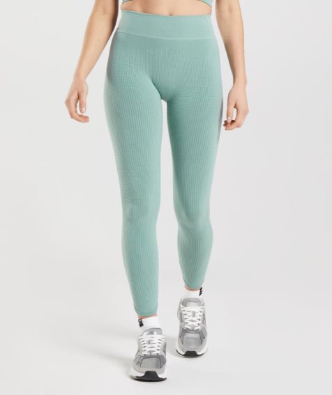 Women's Gymshark Pause Seamless Leggings Light Green | CA 8D1N36